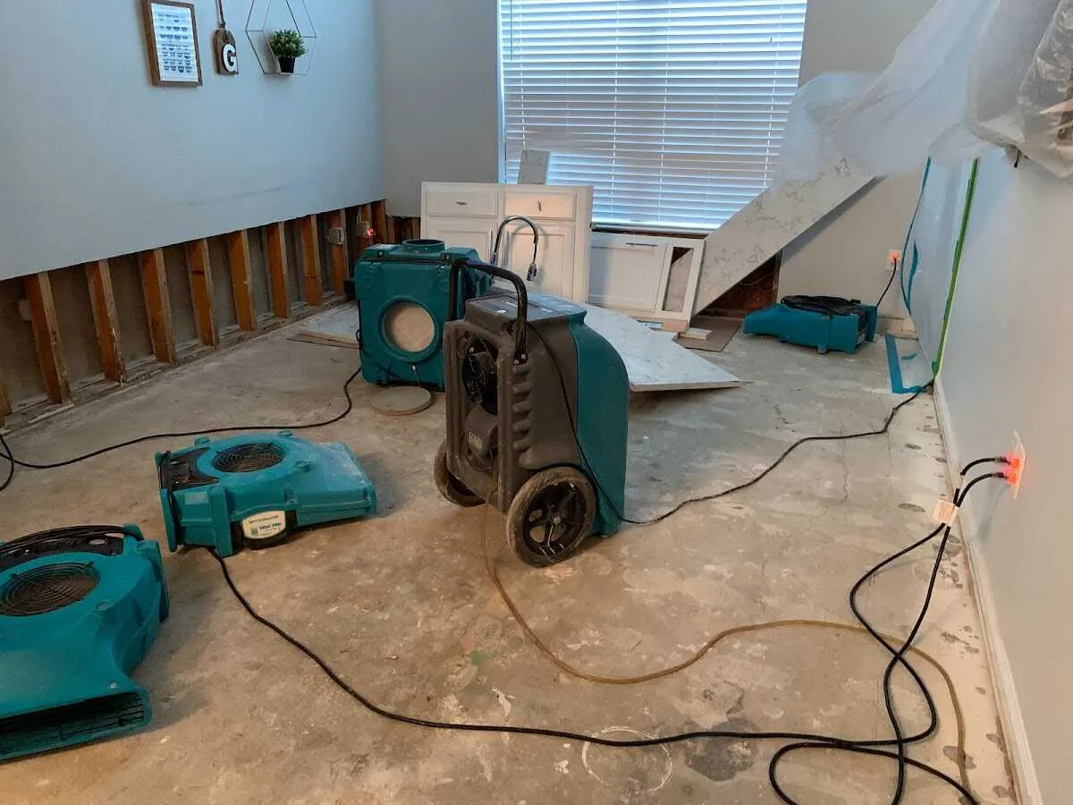 Dehumidifier in flood-cut room for Water Extraction & Removal in Lutherville
